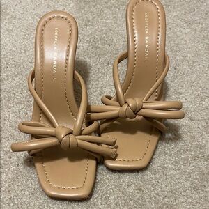 Loeffler Randall Knotted Tan Heels- Margi